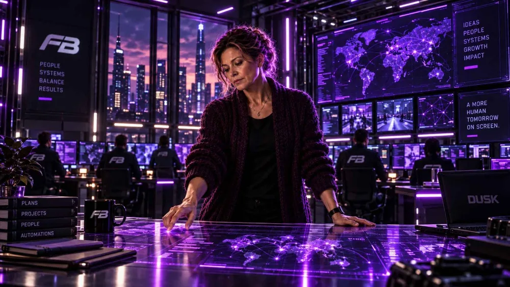 Dusk at the console at nightfall